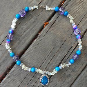 Crackle Quartz Moonstone Necklace